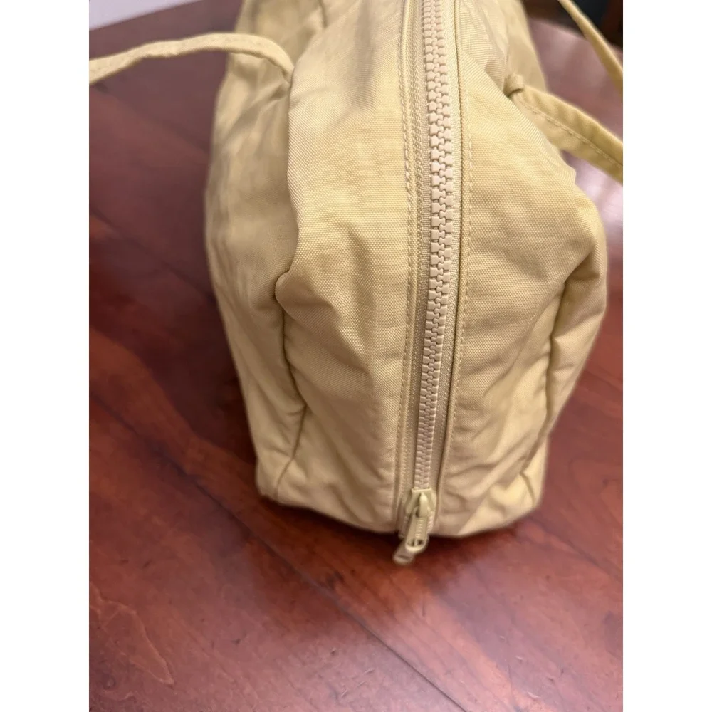 BAGGU Recycled Nylon Bowler Bag Shoulder Tote Pale Yellow Butter Custard Slouchy